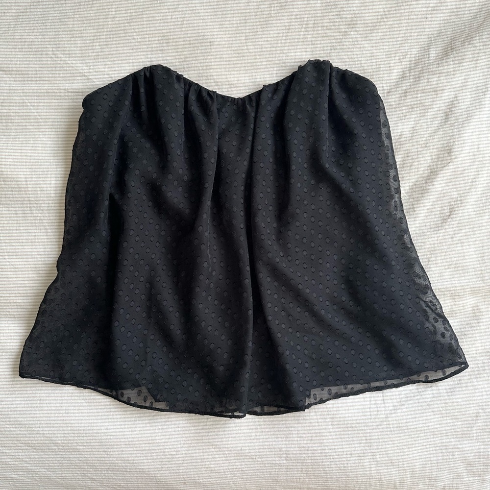 Kimichi Blue black flowy strapless top